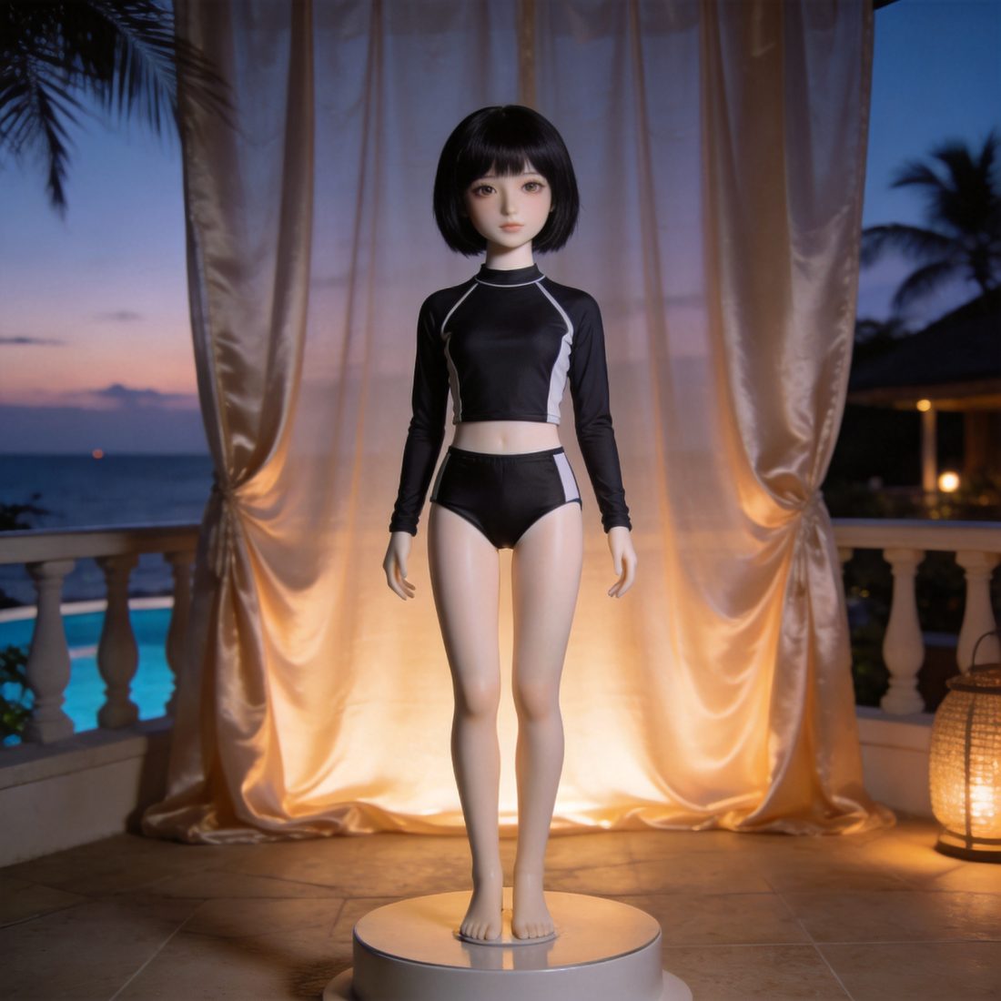 Petite ivory-skin lifelike companion doll, product photo